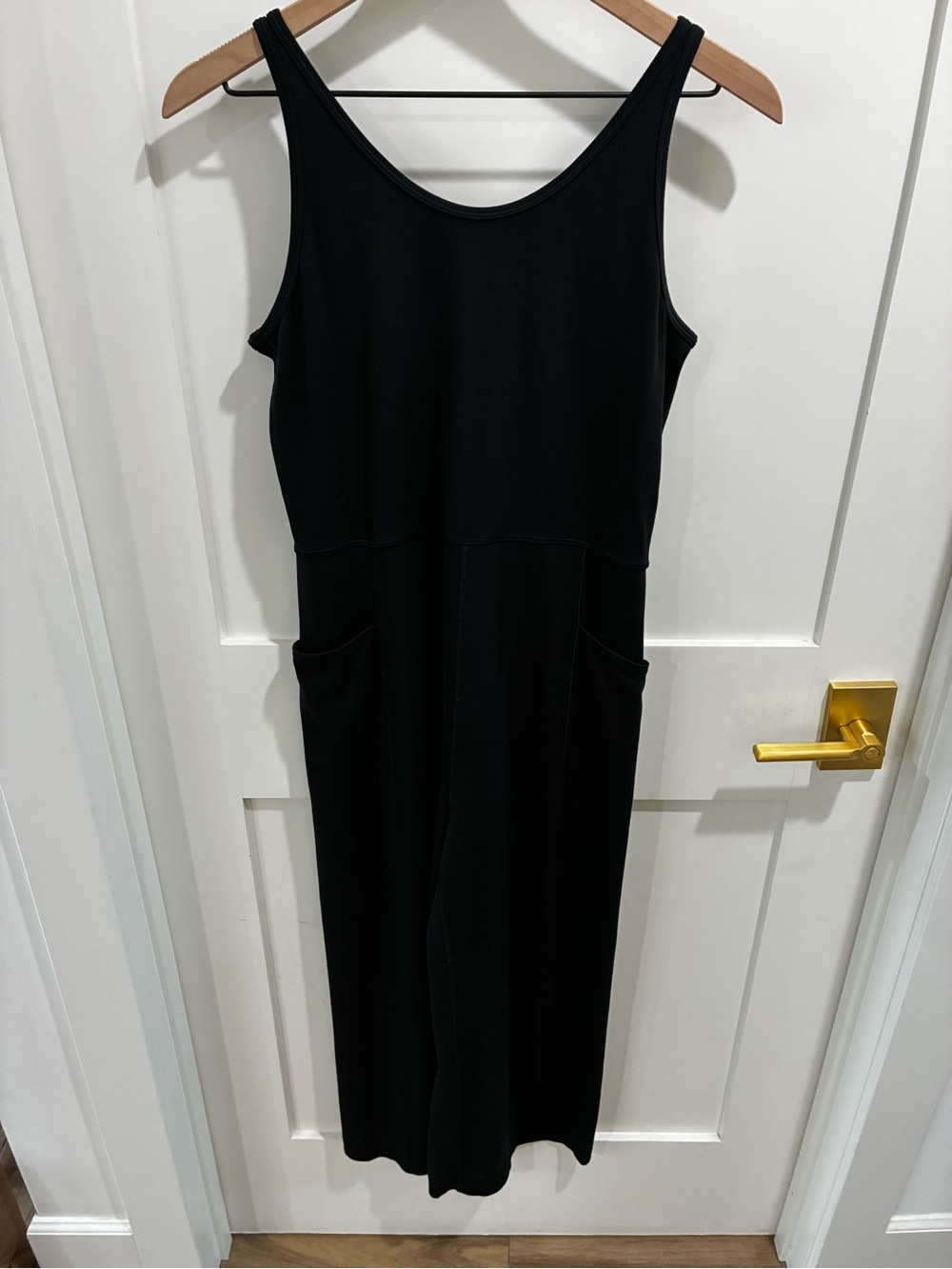 Athleta Girl Stash Your Treasures Wide Leg Jumpsuit Black XXL/16 Powervita
